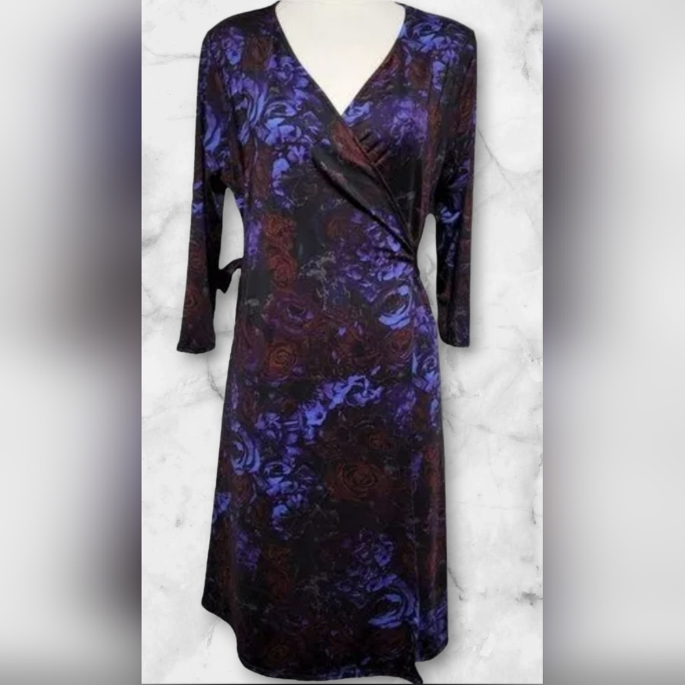 LuLaRoe Women's Dress - Purple and Black Floral